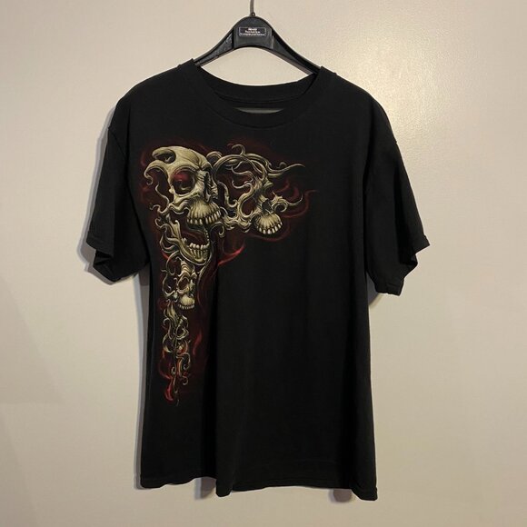 y2k Skulls Graphic Tee TAGGED L - Picture 1 of 4